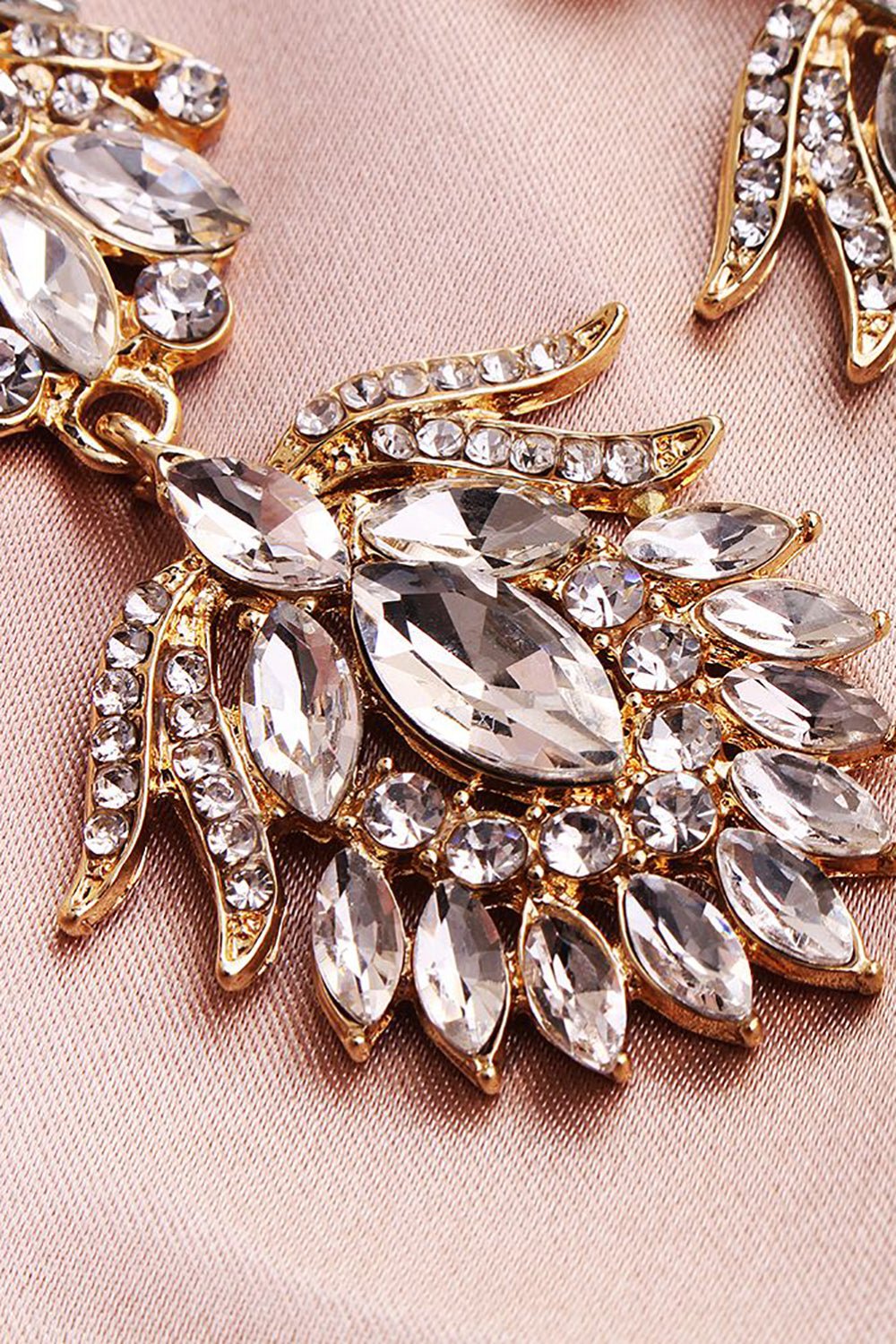 Crystal Rhinestone Bridal Drop Earrings – Elegant Gold Wedding Statement Earrings - Image 2