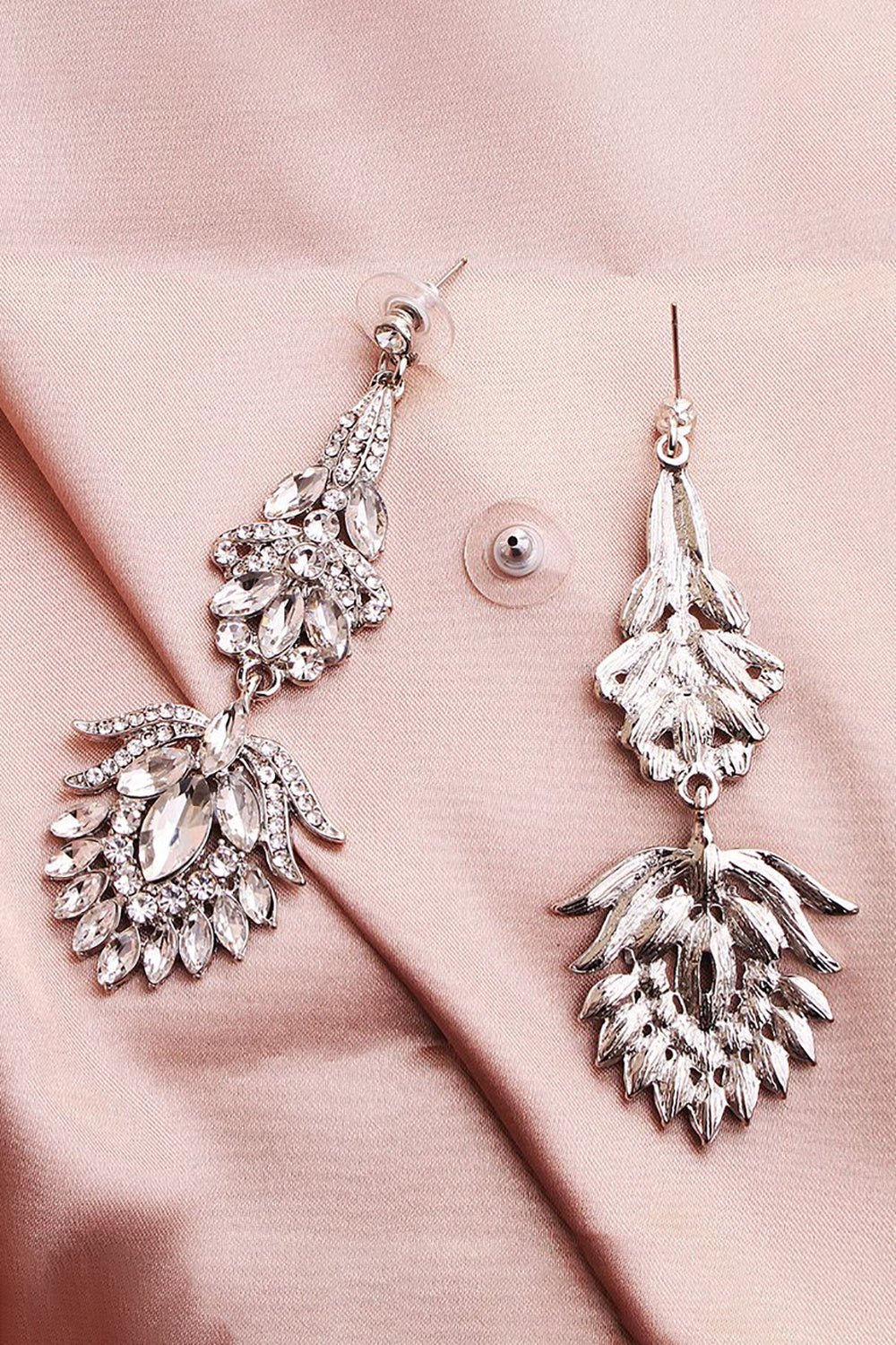 Crystal Rhinestone Bridal Drop Earrings – Elegant Gold Wedding Statement Earrings - Image 6
