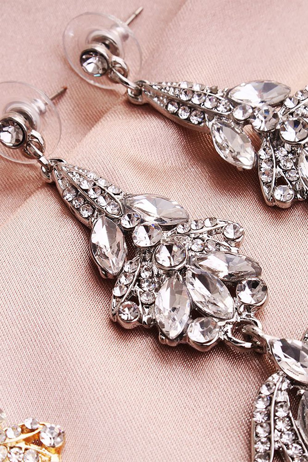 Crystal Rhinestone Bridal Drop Earrings – Elegant Gold Wedding Statement Earrings - Image 7